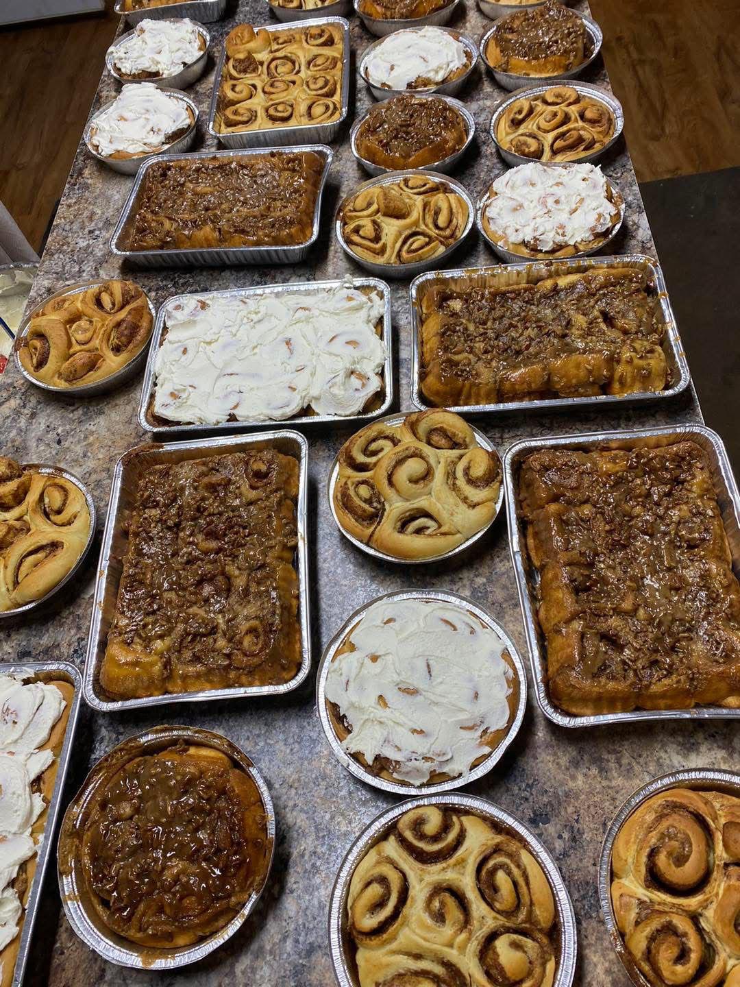 Fresh cinnamon rolls and sticky buns