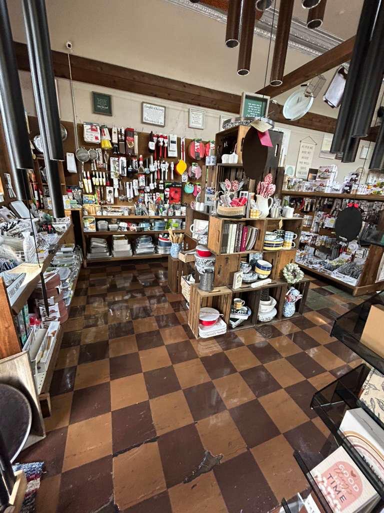 Store interior and gift shelves